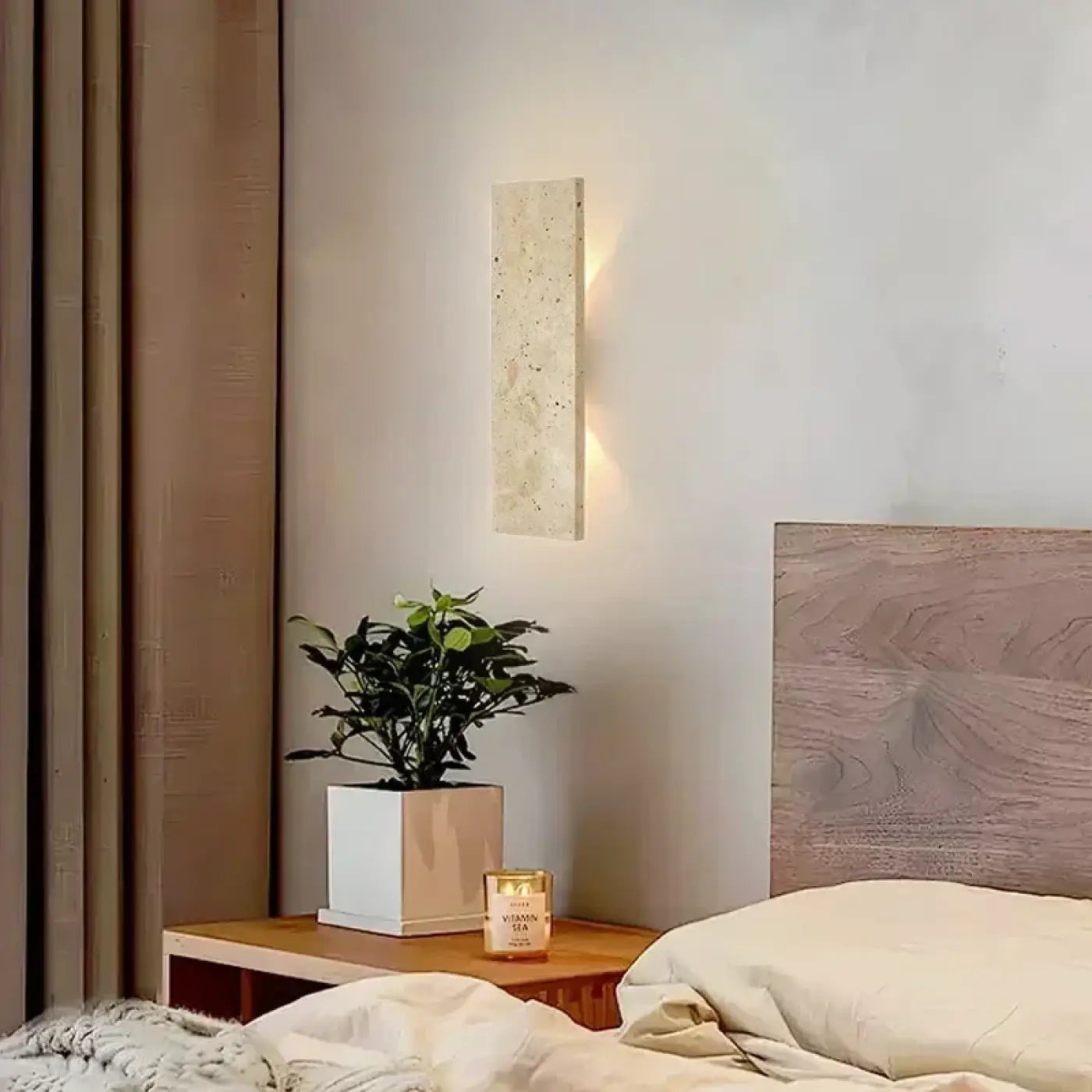 Applique murale en pierre beige IP65 intérieur et extérieur — vue 1