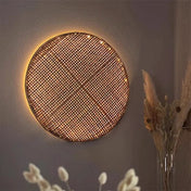 Applique murale en rotin et bambou beige scandinave — vue 9