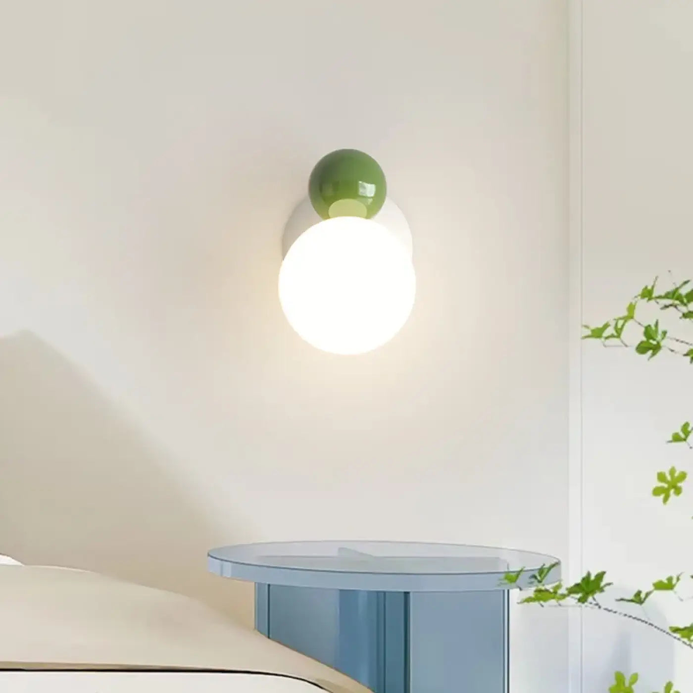 Applique murale en verre à globe LED G9 vert ou rouge — vue 2