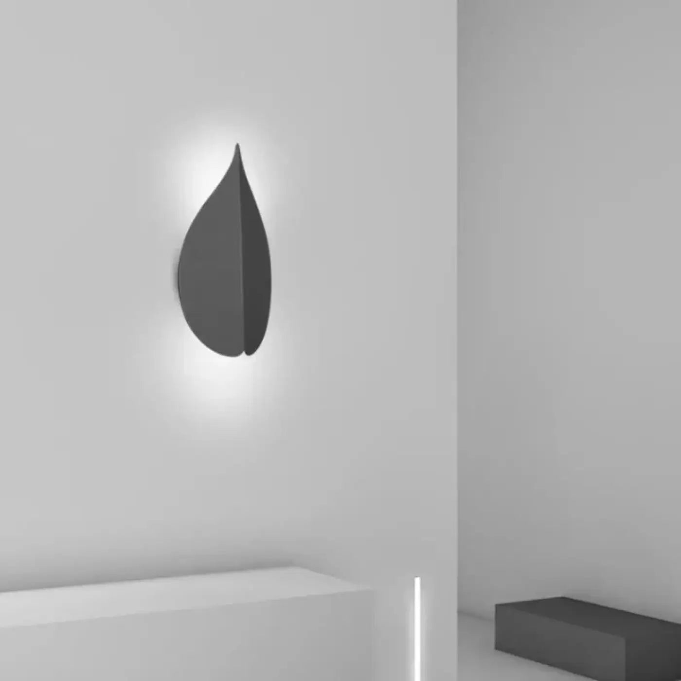 Applique murale feuille en aluminium noir ou blanc 10W — vue 1