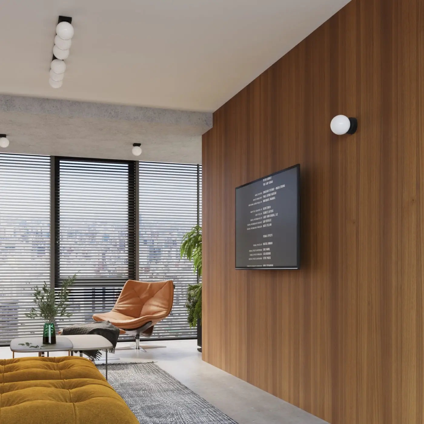 Applique murale globe en verre noir acier LED moderne — vue 8