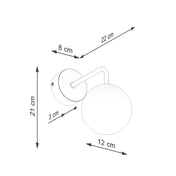 Applique murale globe en verre opale noir moderne — vue 12