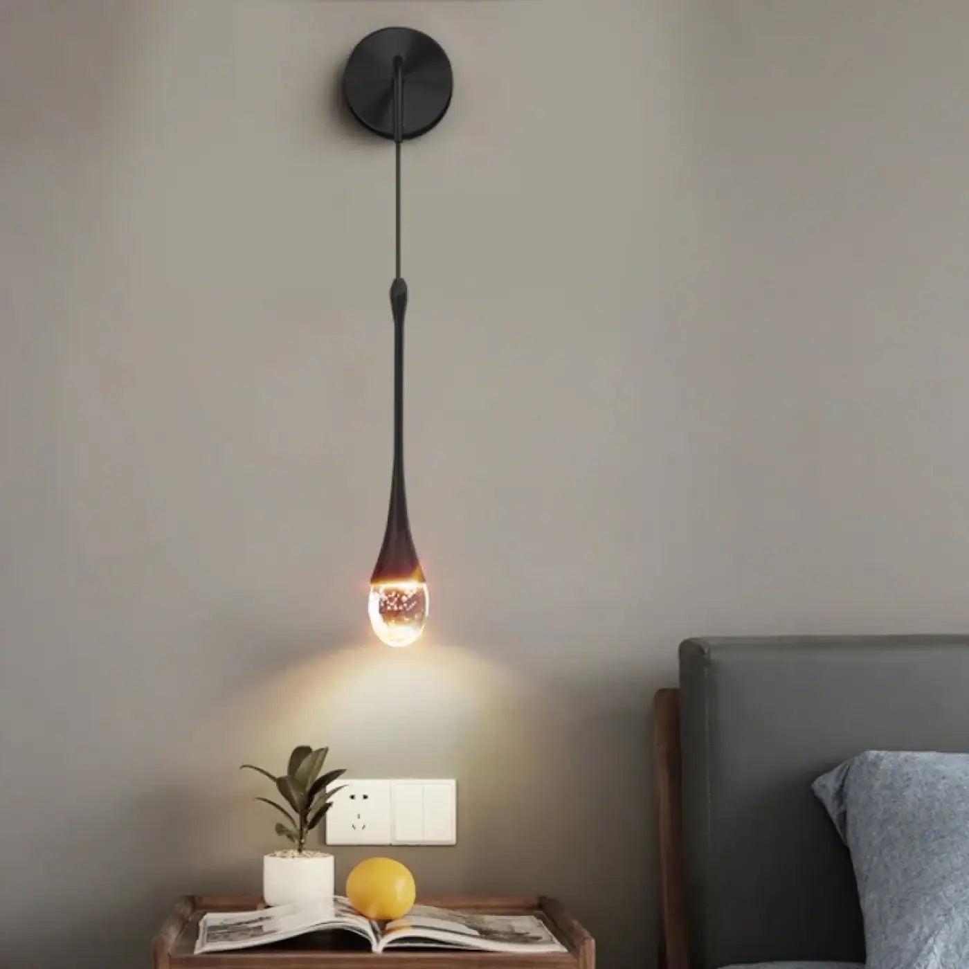 Applique murale goutte de verre dorée pour tête de lit — vue 7
