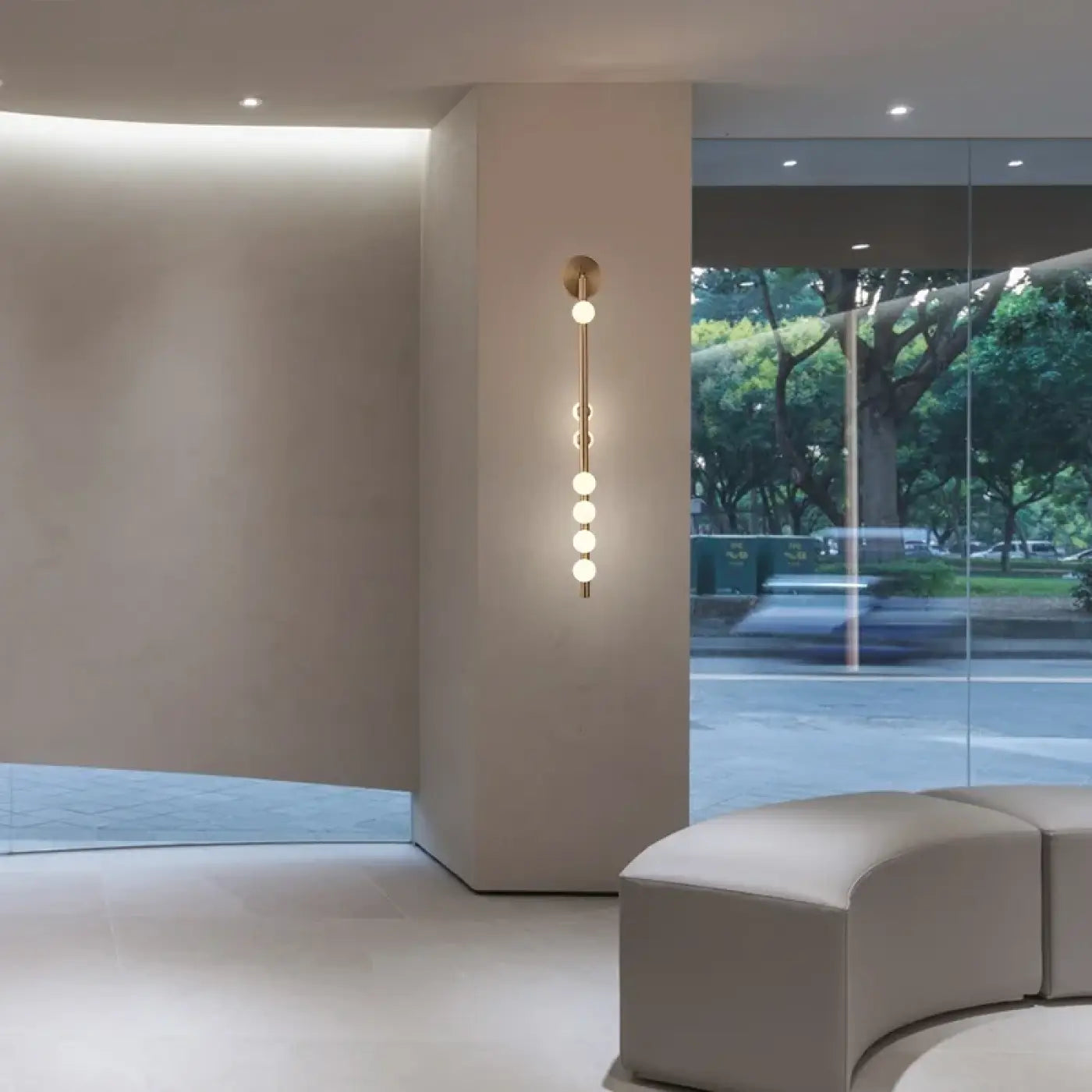 Applique murale LED 7 globes métal noir et doré — vue 1
