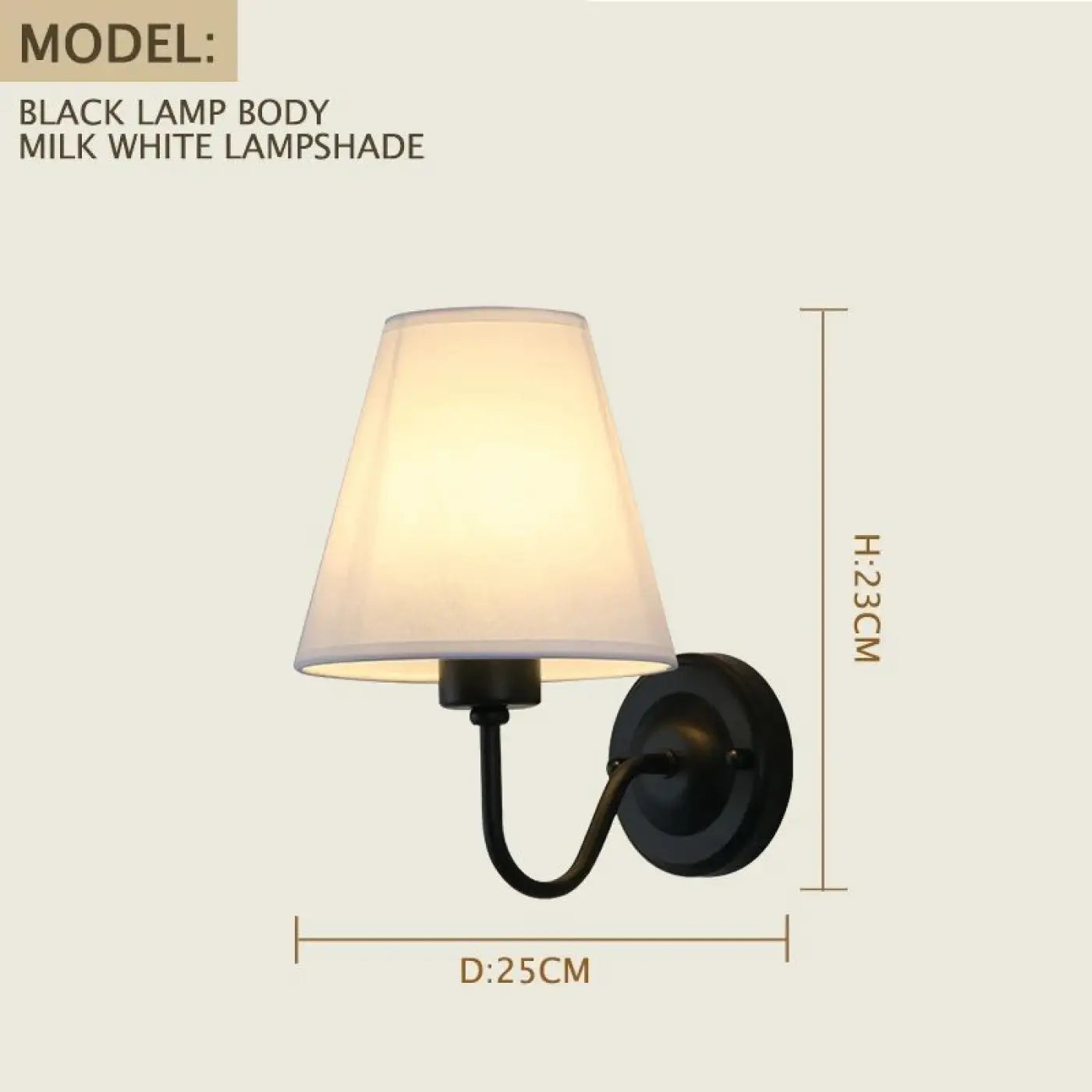 Applique murale LED abat-jour en tissu et métal — vue 1