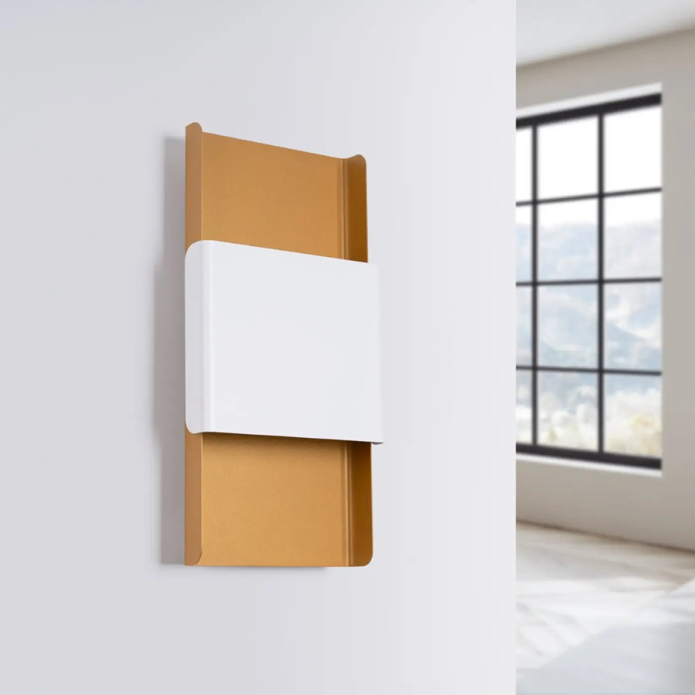 Applique murale LED acier blanc et or Art Déco 2 lumières — vue 2