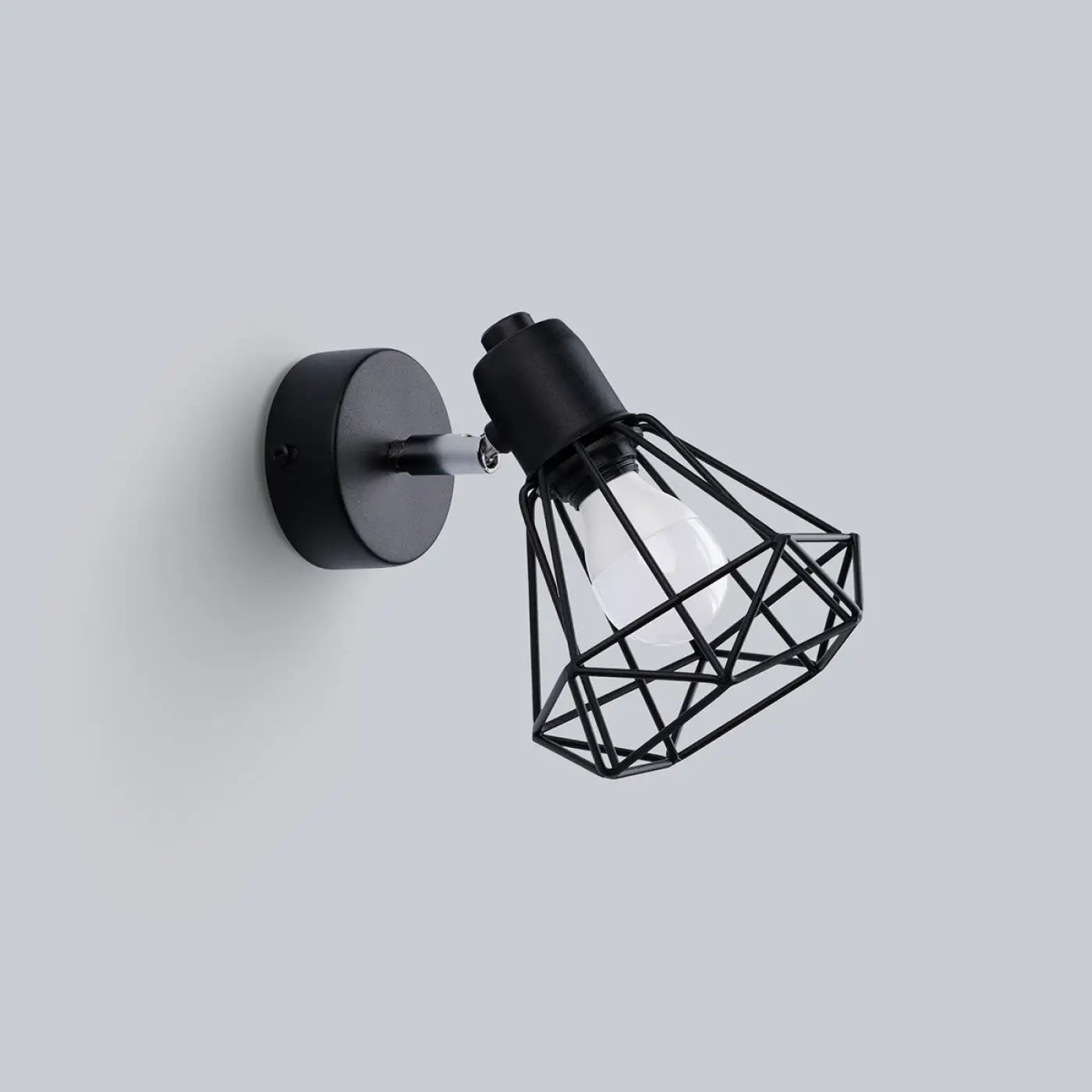 Applique murale LED acier noir cage ajourée E14 — vue 2
