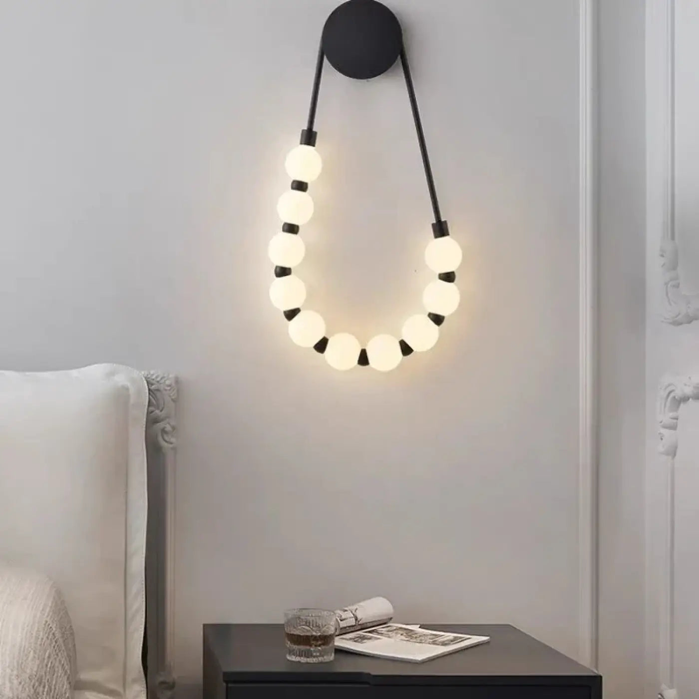 Applique murale LED acrylique noir et doré linéaire — vue 9