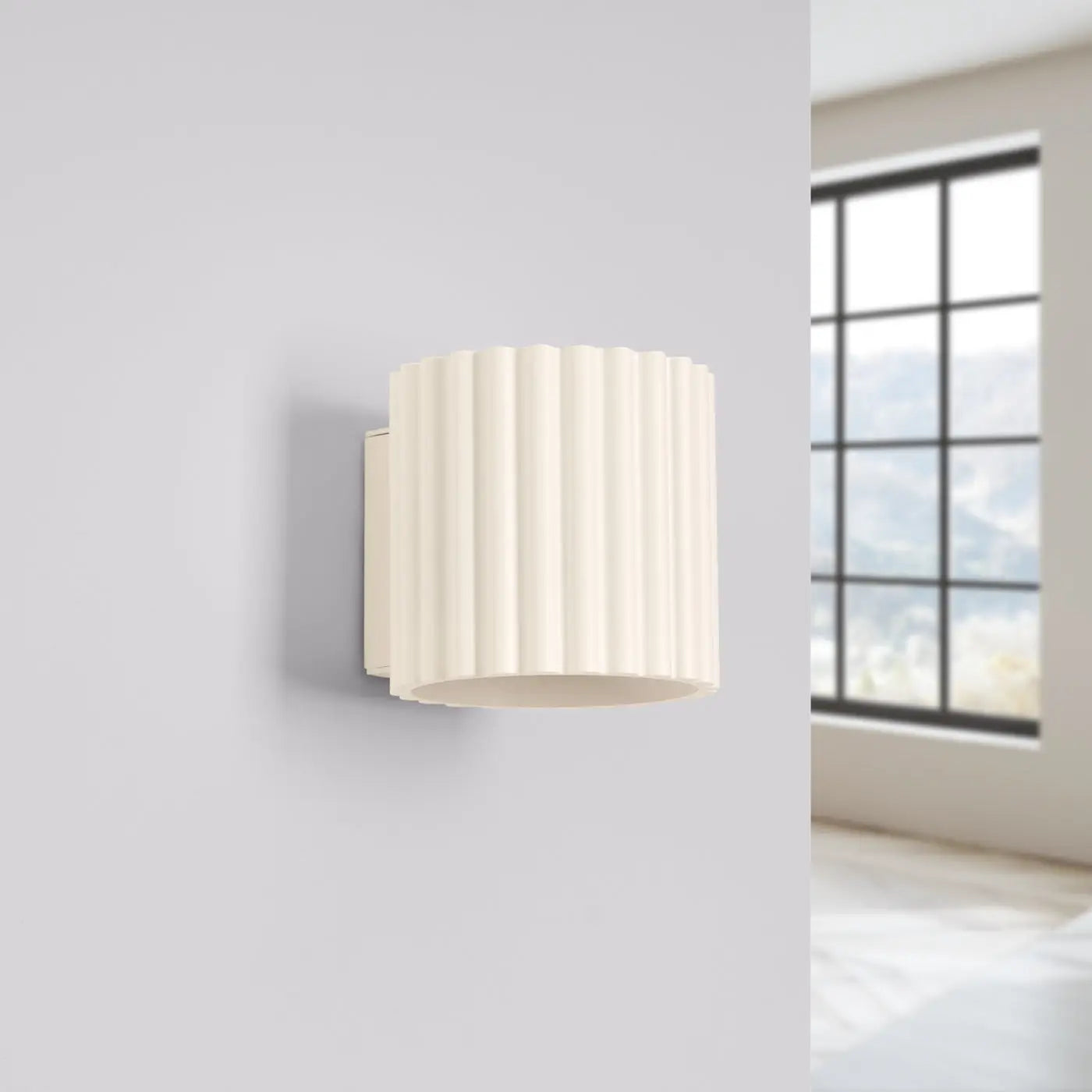 Applique murale LED aluminium beige effet rainuré G9 — vue 2