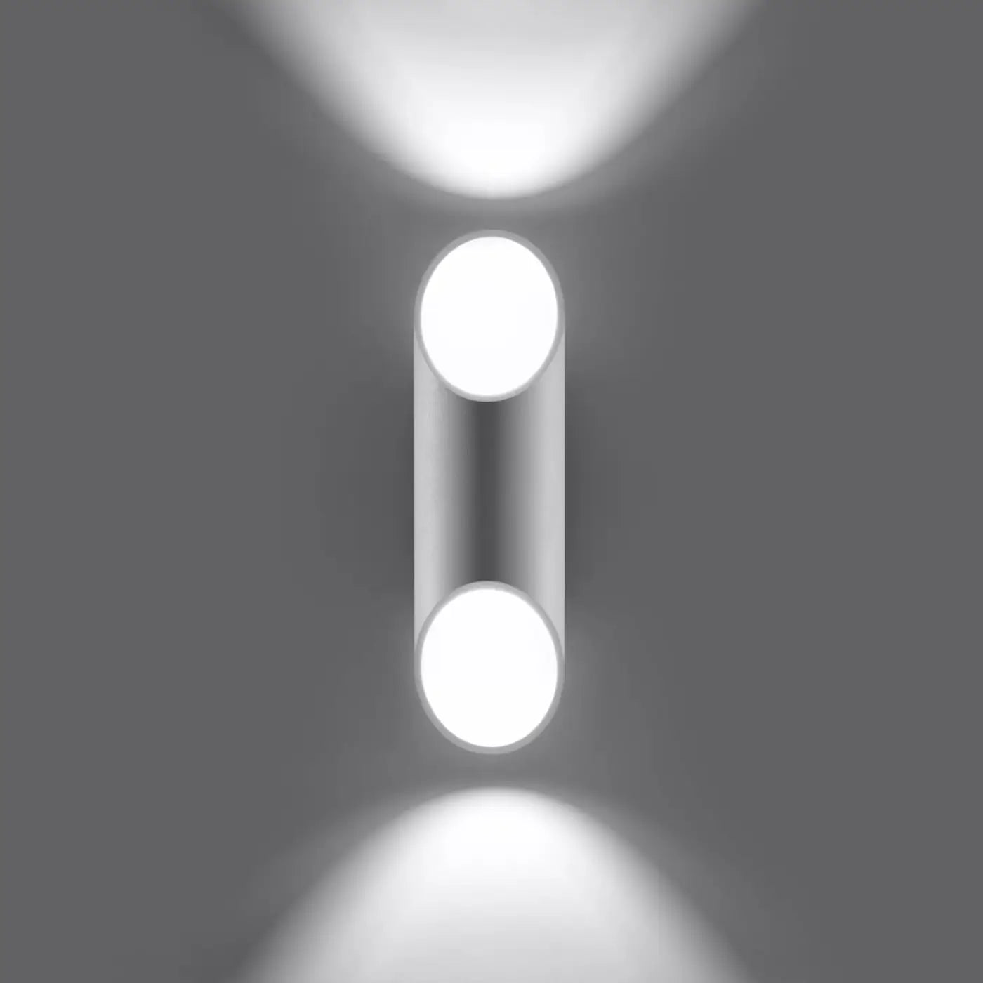 Applique murale LED aluminium blanc cylindrique — vue 1