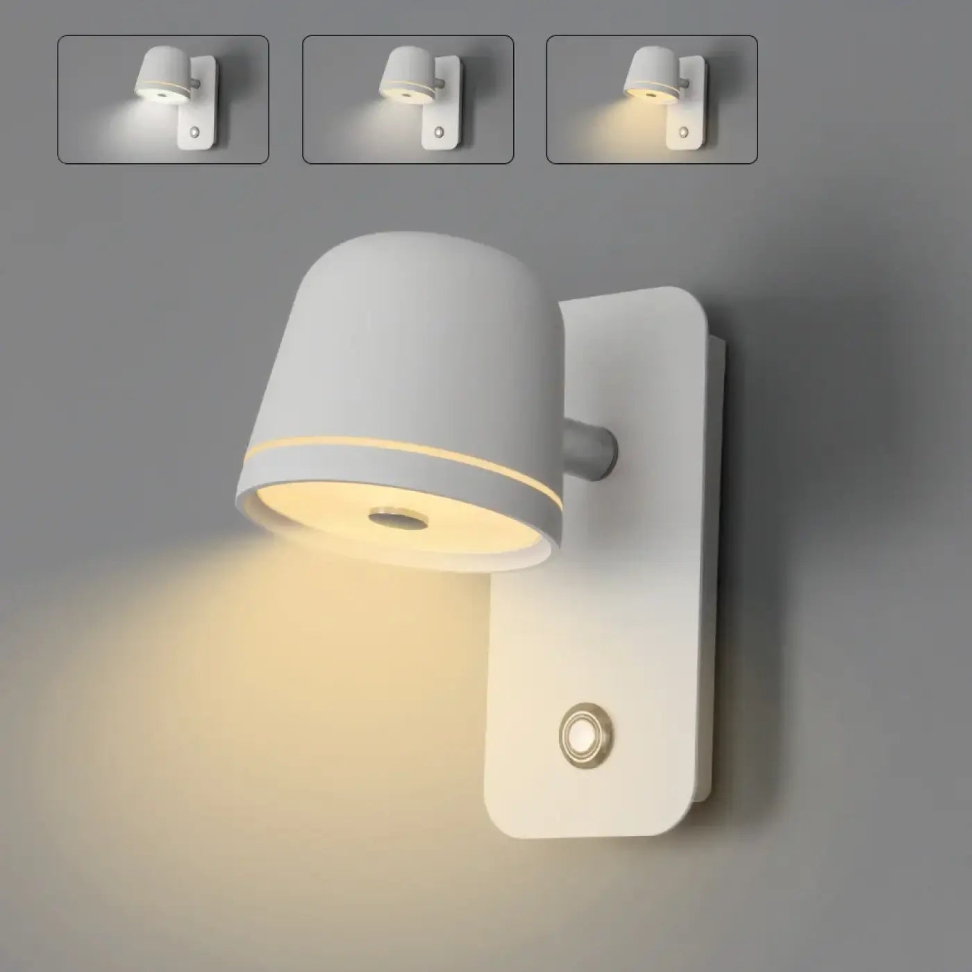 Applique murale LED aluminium blanche minimaliste — vue 2