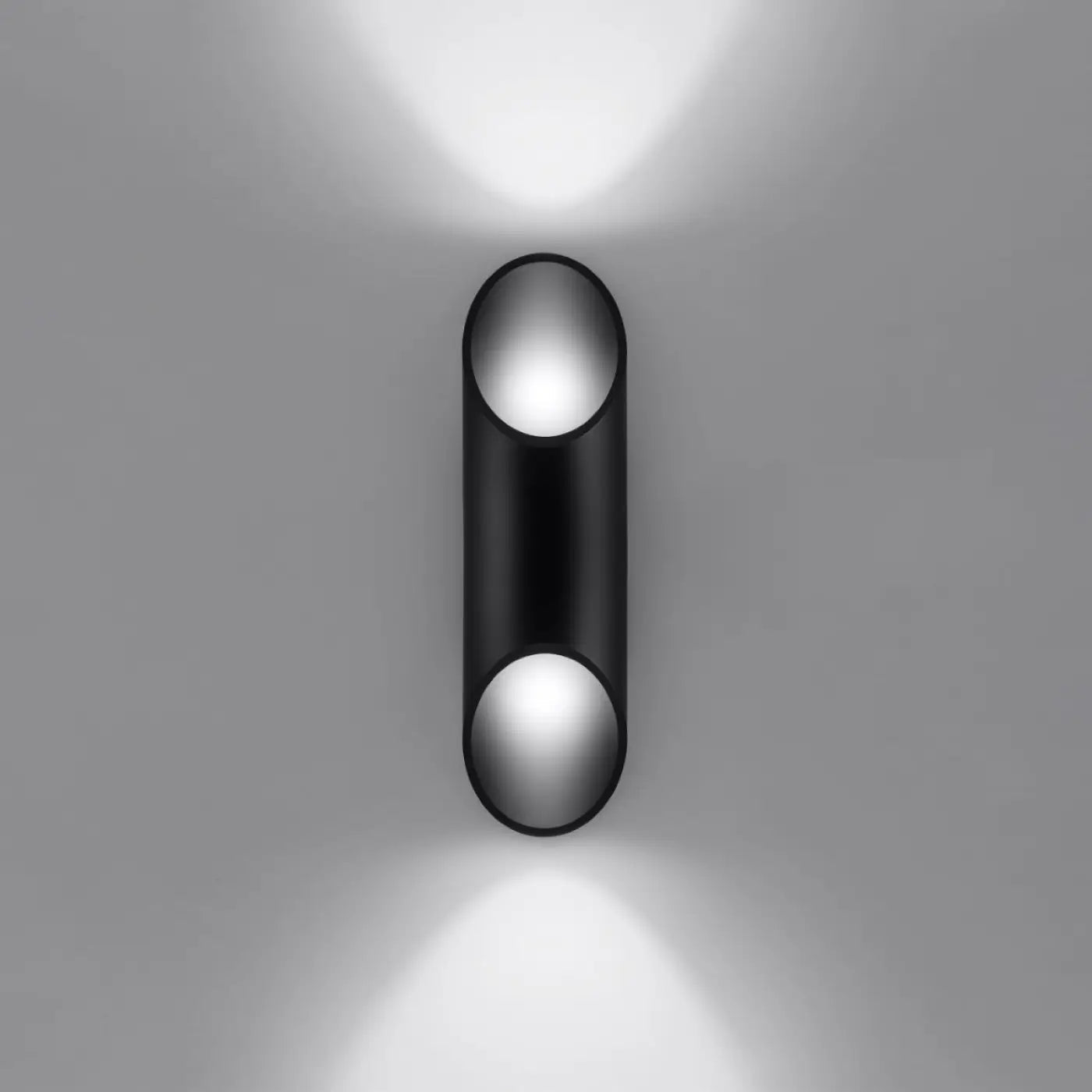 Applique murale LED aluminium noir cylindrique — vue 1