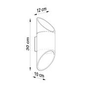 Applique murale LED aluminium noir cylindrique — vue 7