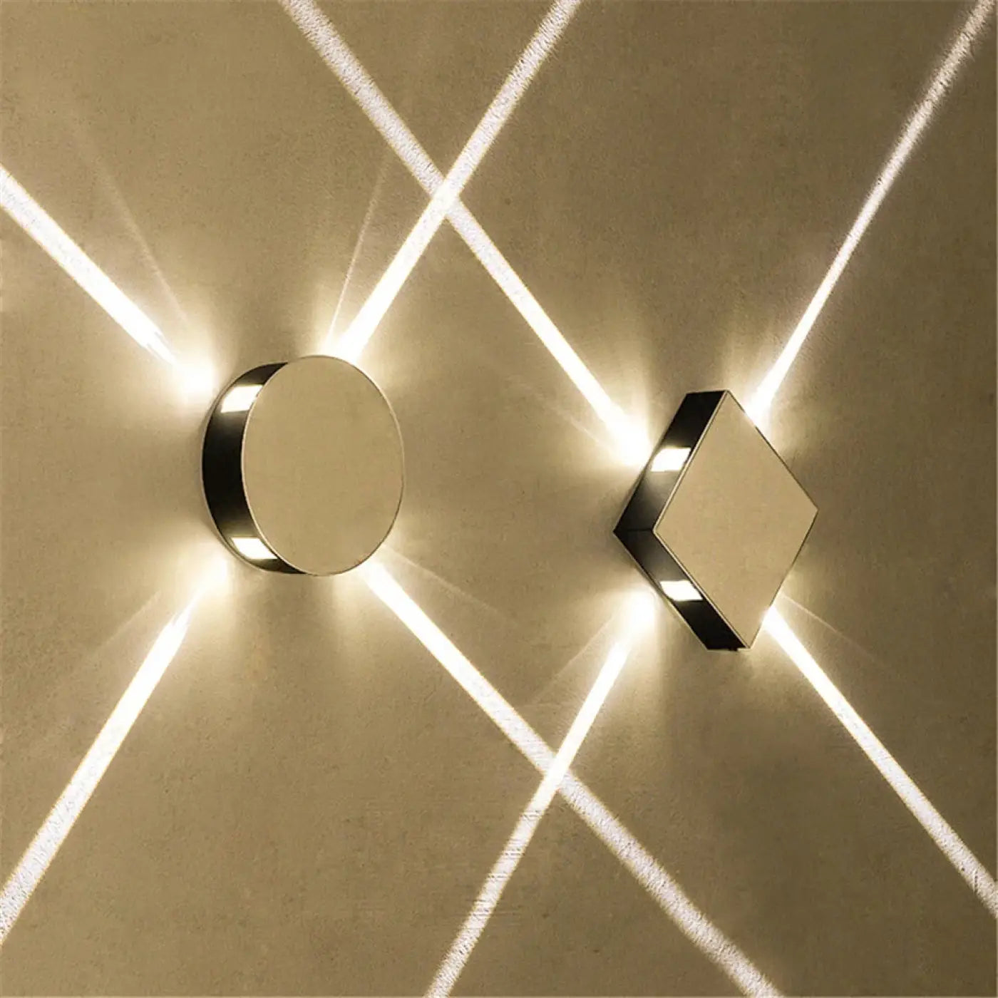 Applique murale LED aluminium noir et blanc géométrique — vue 2