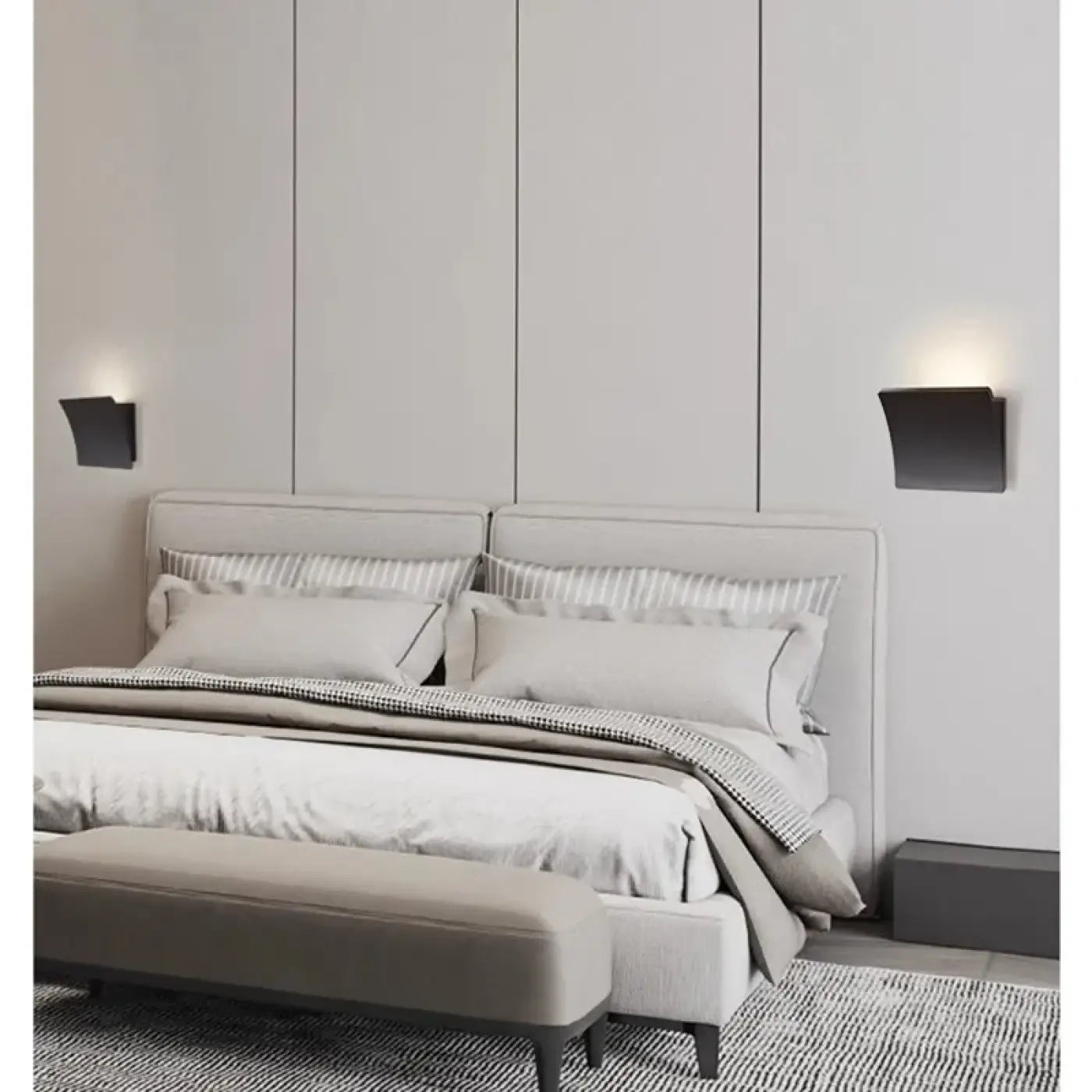 Applique murale LED aluminium noir et blanc IP65 — vue 2