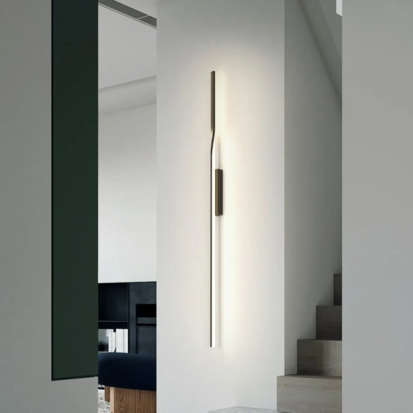Applique murale LED aluminium noir verticale réglable — vue 1