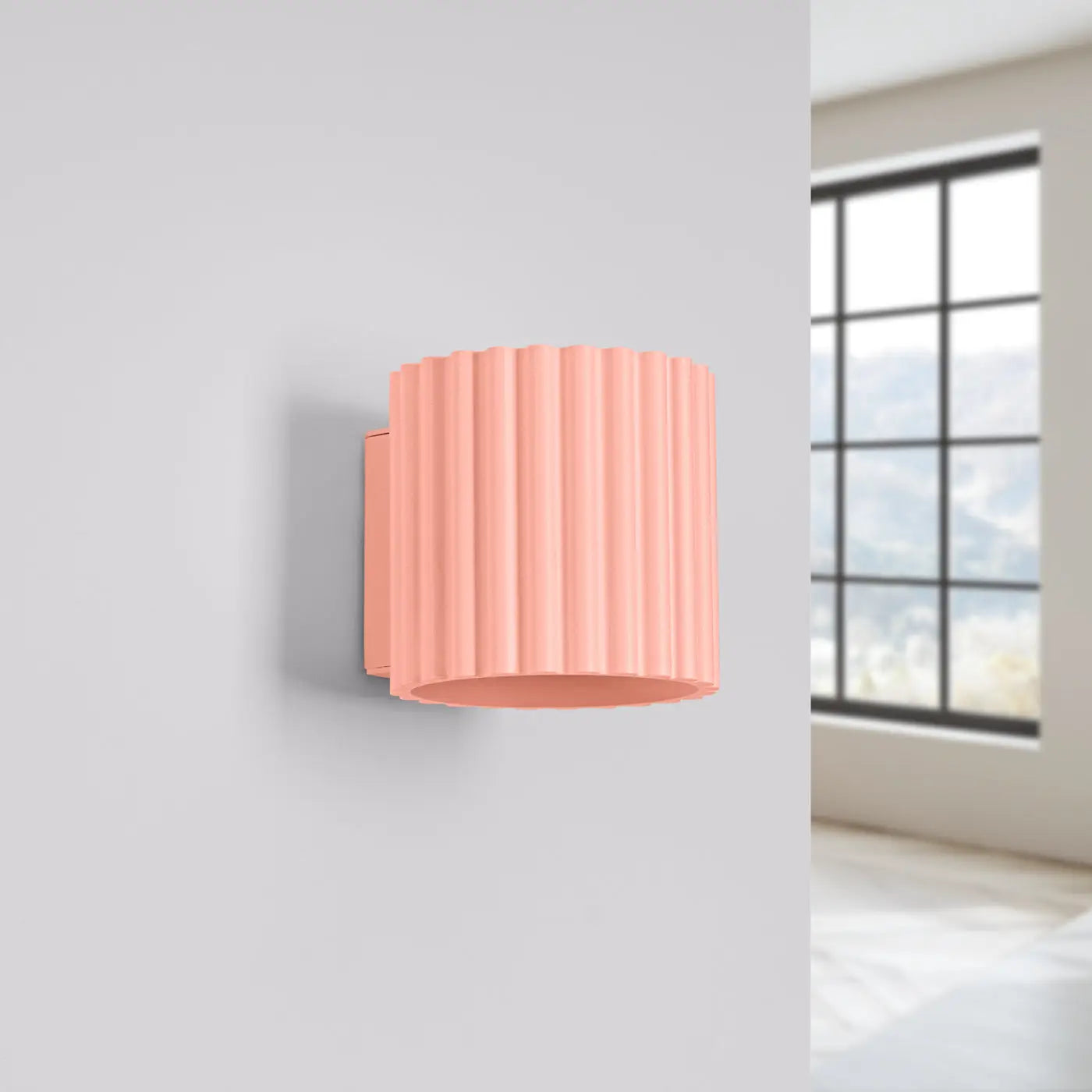 Applique murale LED aluminium peach cannelée minimaliste — vue 2