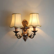 Applique murale LED art déco tissu blanc et métal doré — vue 11