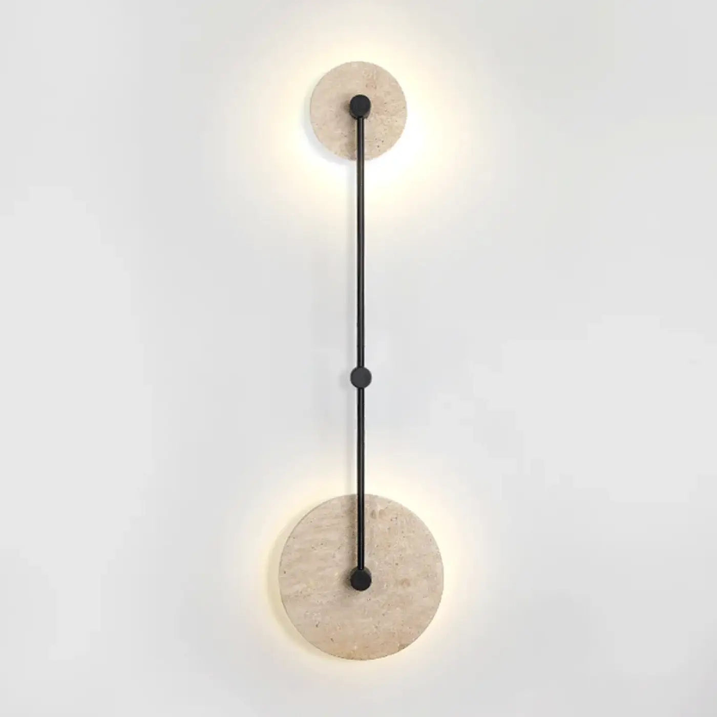 Applique murale LED beige en pierre et métal à 2 lumières — vue 7