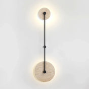 Applique murale LED beige en pierre et métal à 2 lumières — vue 8