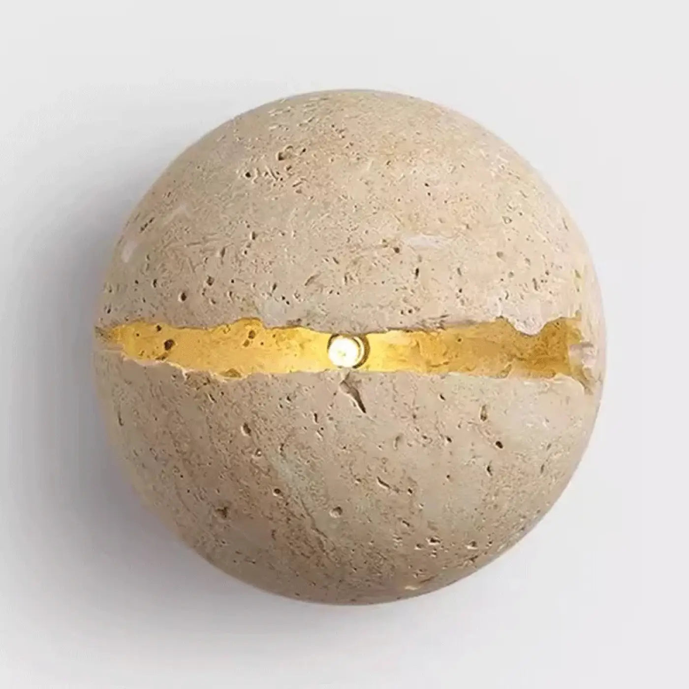 Applique murale LED beige en pierre ronde pour tête de lit — vue 6