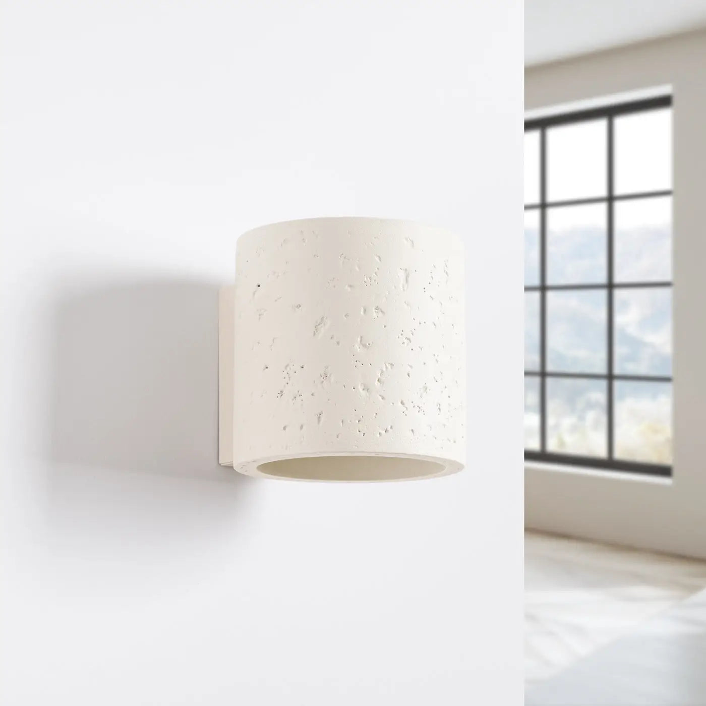 Applique murale LED béton beige cylindrique scandinave — vue 2