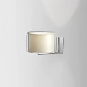 Applique murale LED blanche abat-jour tissu et verre — vue 1