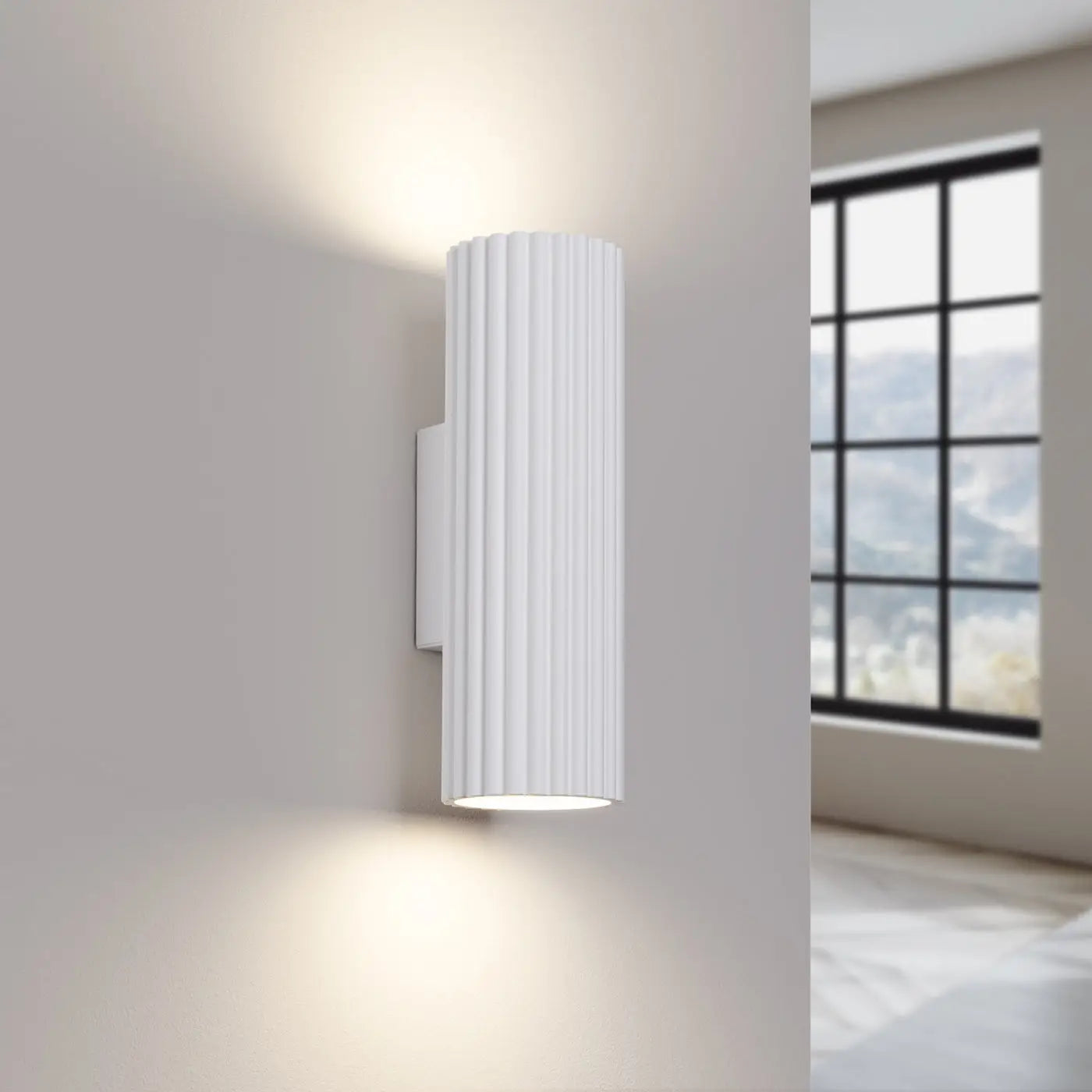 Applique murale LED blanche aluminium double faisceau — vue 1