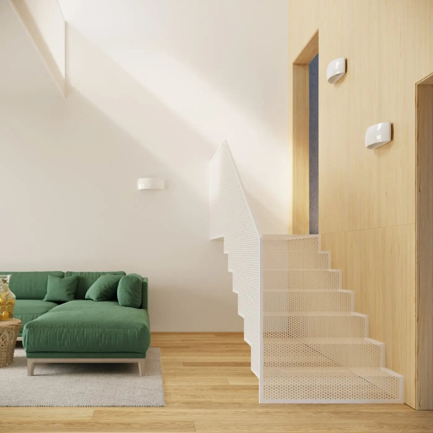 Applique murale LED blanche céramique et verre scandinave — vue 4