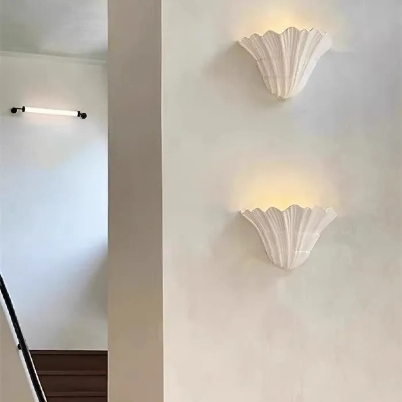 Applique murale LED blanche coquillage IP65 en aluminium — vue 1