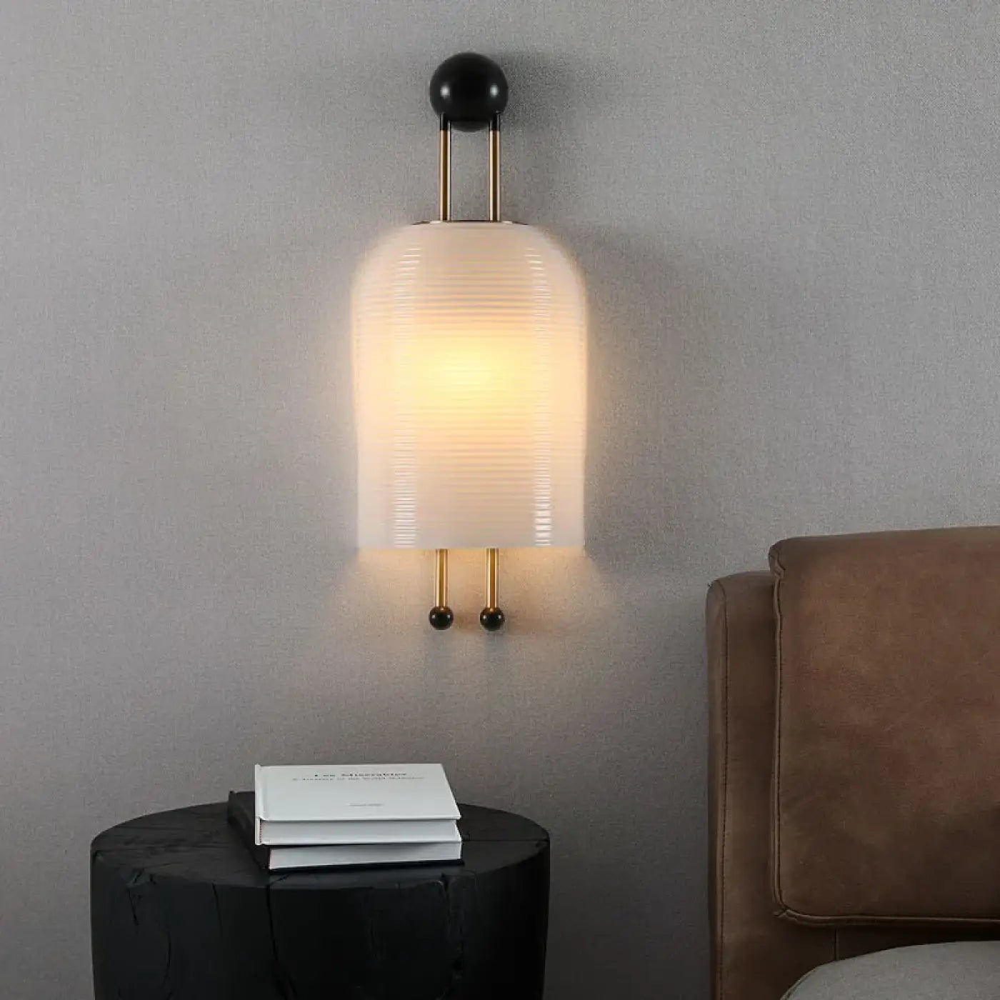 Applique murale LED blanche en verre et métal dimmable — vue 6