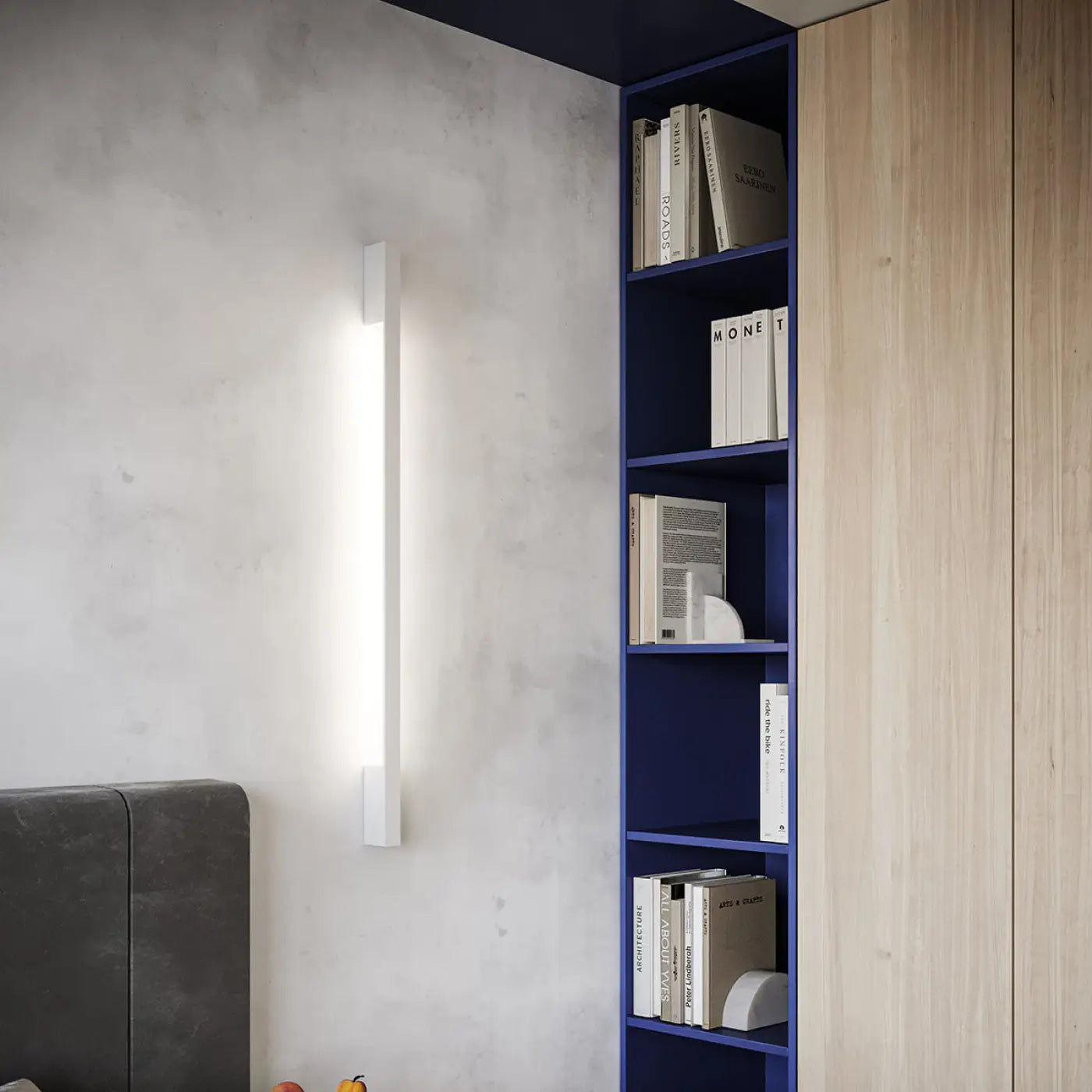 Applique murale LED blanche verticale en aluminium — vue 2