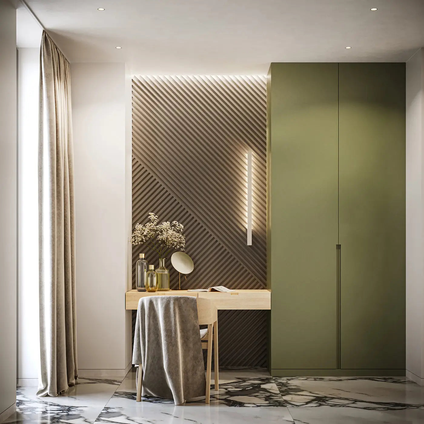 Applique murale LED blanche verticale minimaliste — vue 2