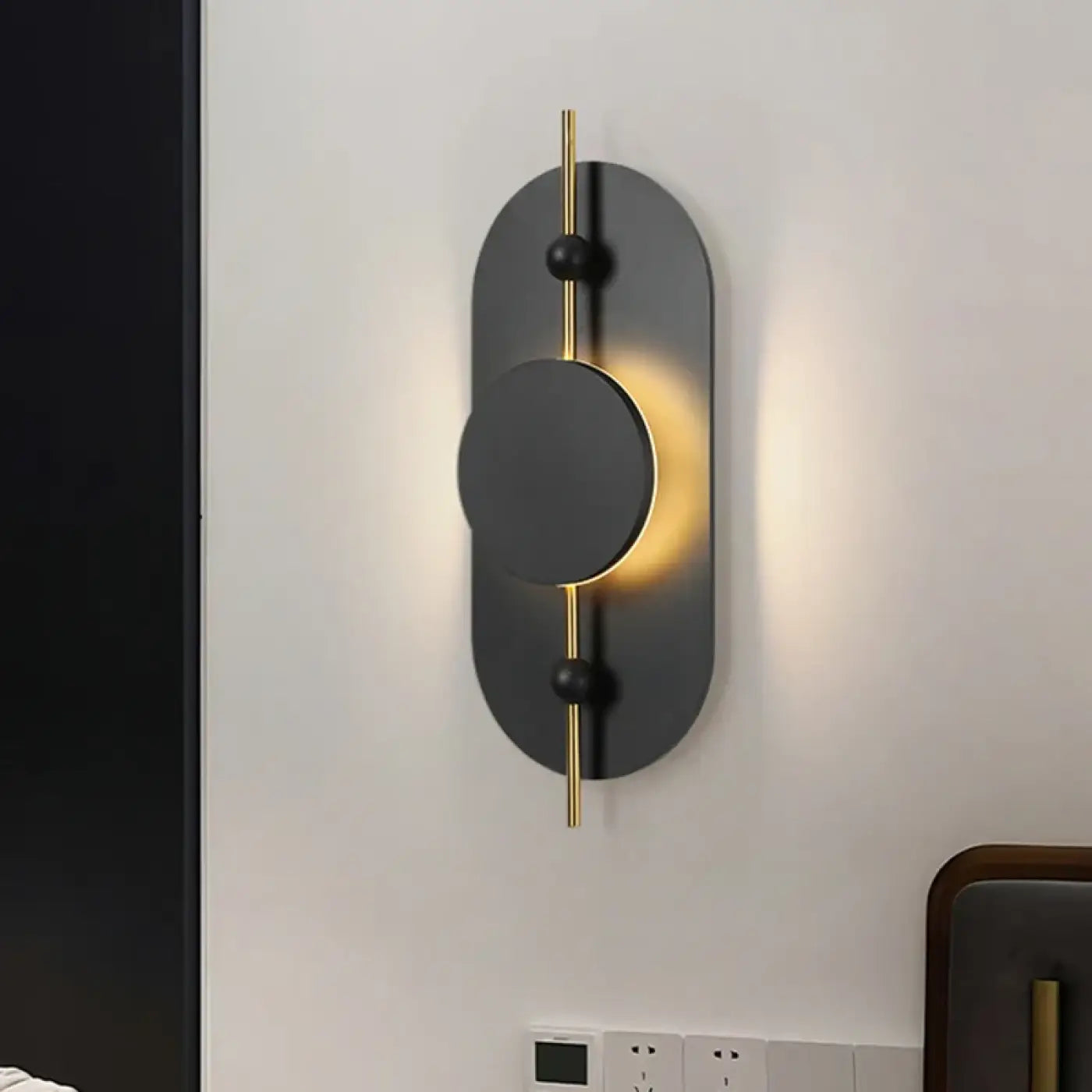 Applique murale LED bois et métal noir à intensité réglable — vue 2
