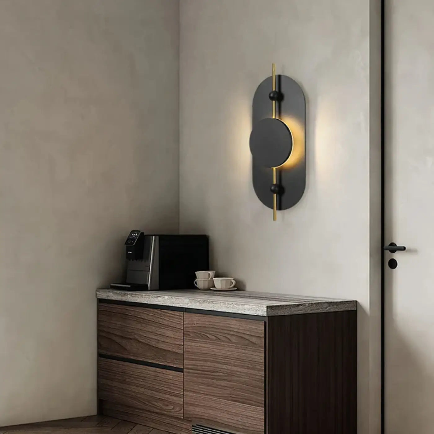 Applique murale LED bois et métal noir à intensité réglable — vue 3