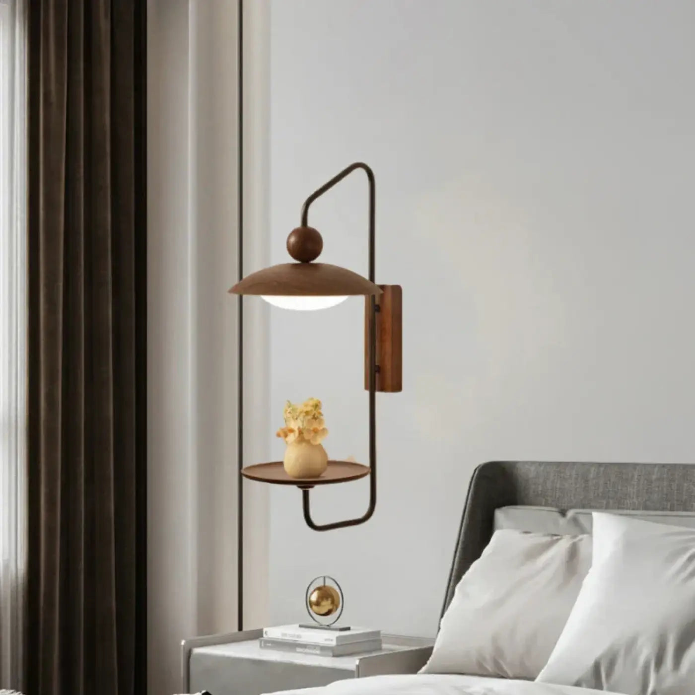 Applique murale LED bois et métal noir style industriel — vue 6