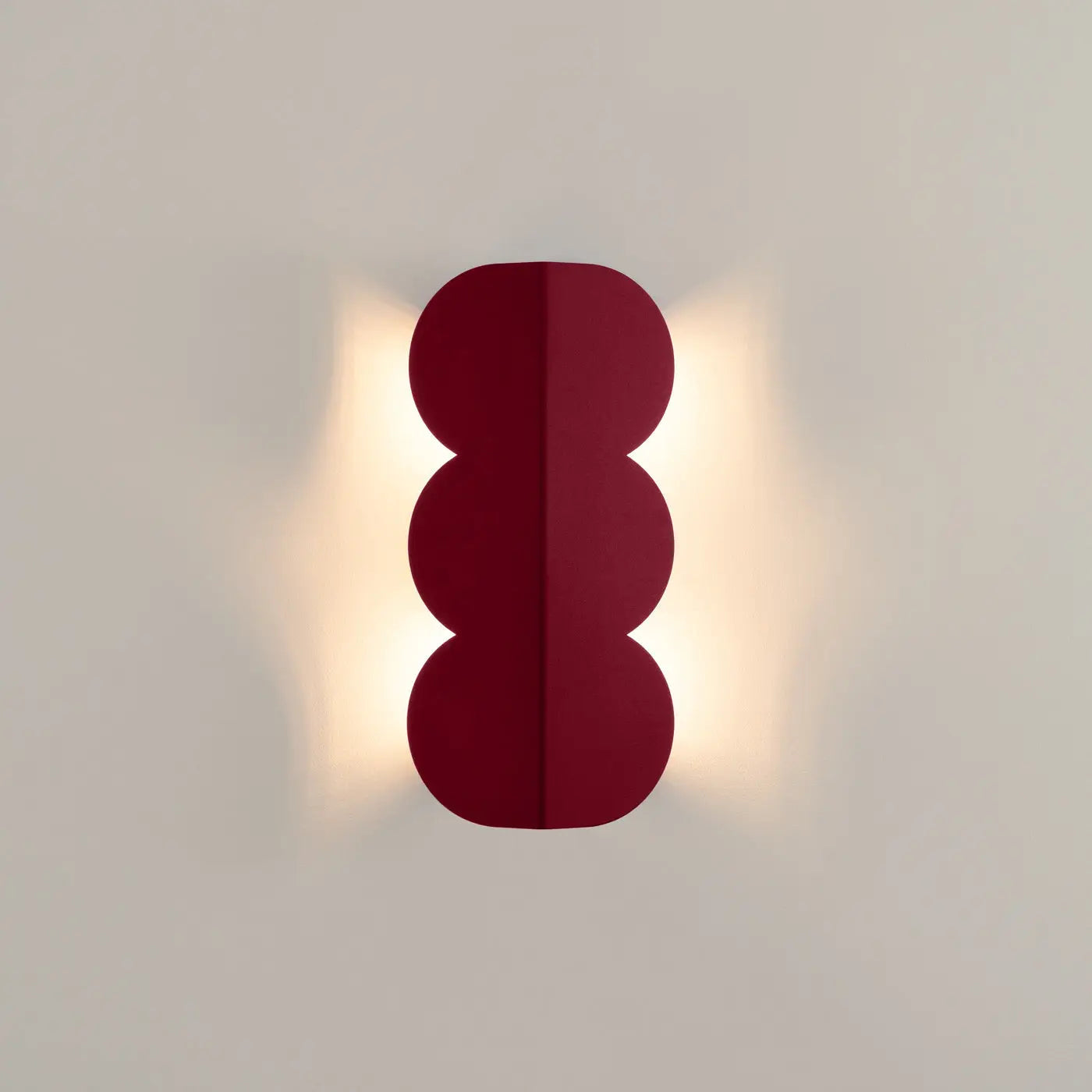 Applique murale LED bordeaux en résine 2 lumières — vue 1