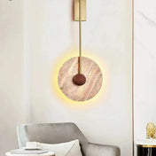Applique murale LED cercle en pierre et métal doré — vue 4