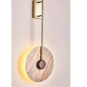 Applique murale LED cercle en pierre et métal doré — vue 9