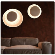 Applique murale LED cercles blanc et marron design — vue 6