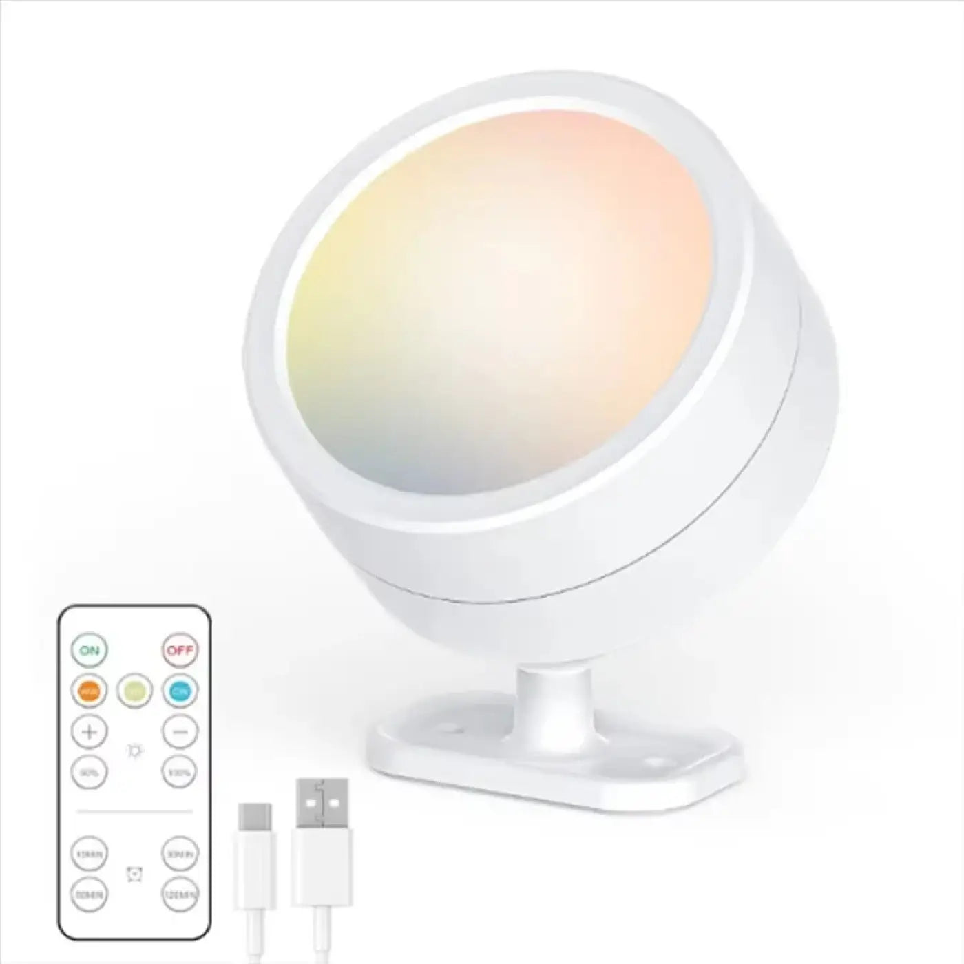 Applique murale LED compacte blanche et noire ronde — vue 1