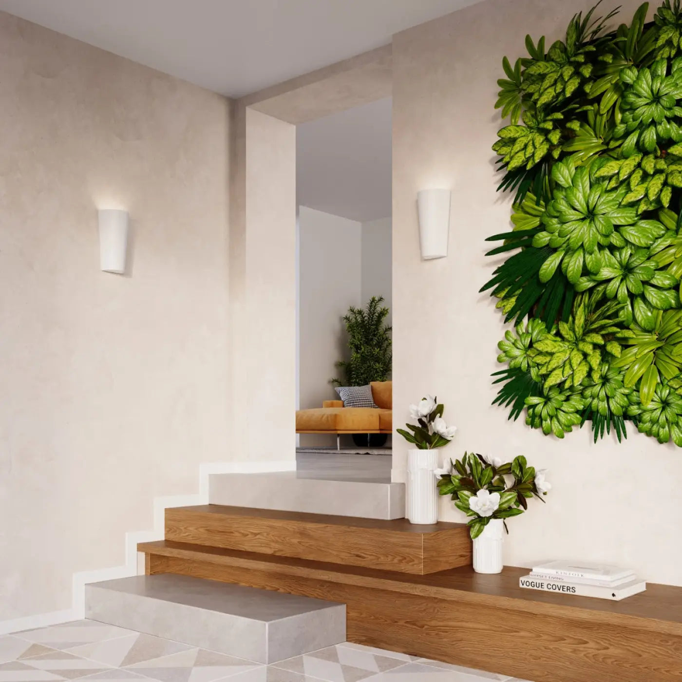 Applique murale LED conique en céramique et verre blanche — vue 4