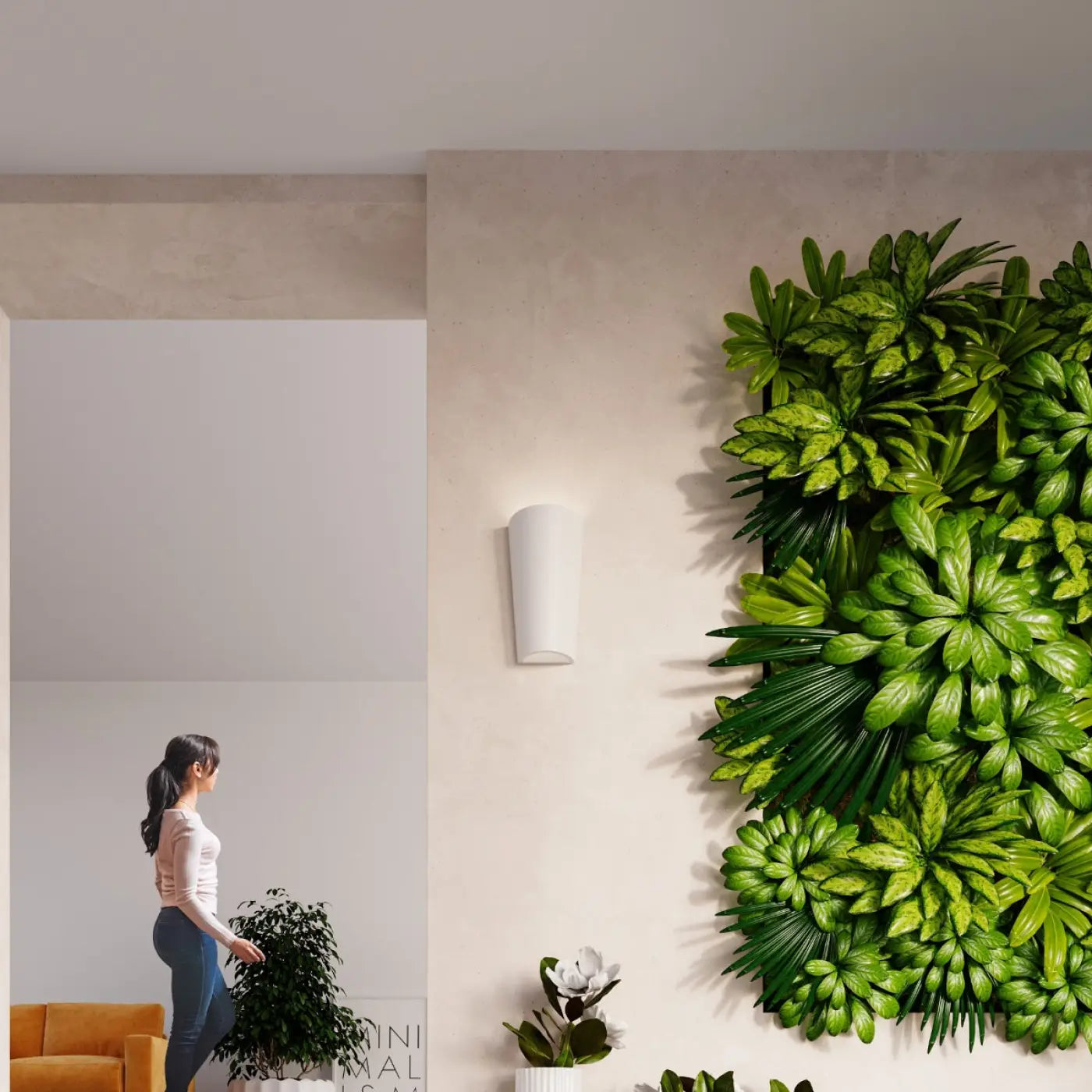 Applique murale LED conique en céramique et verre blanche — vue 5