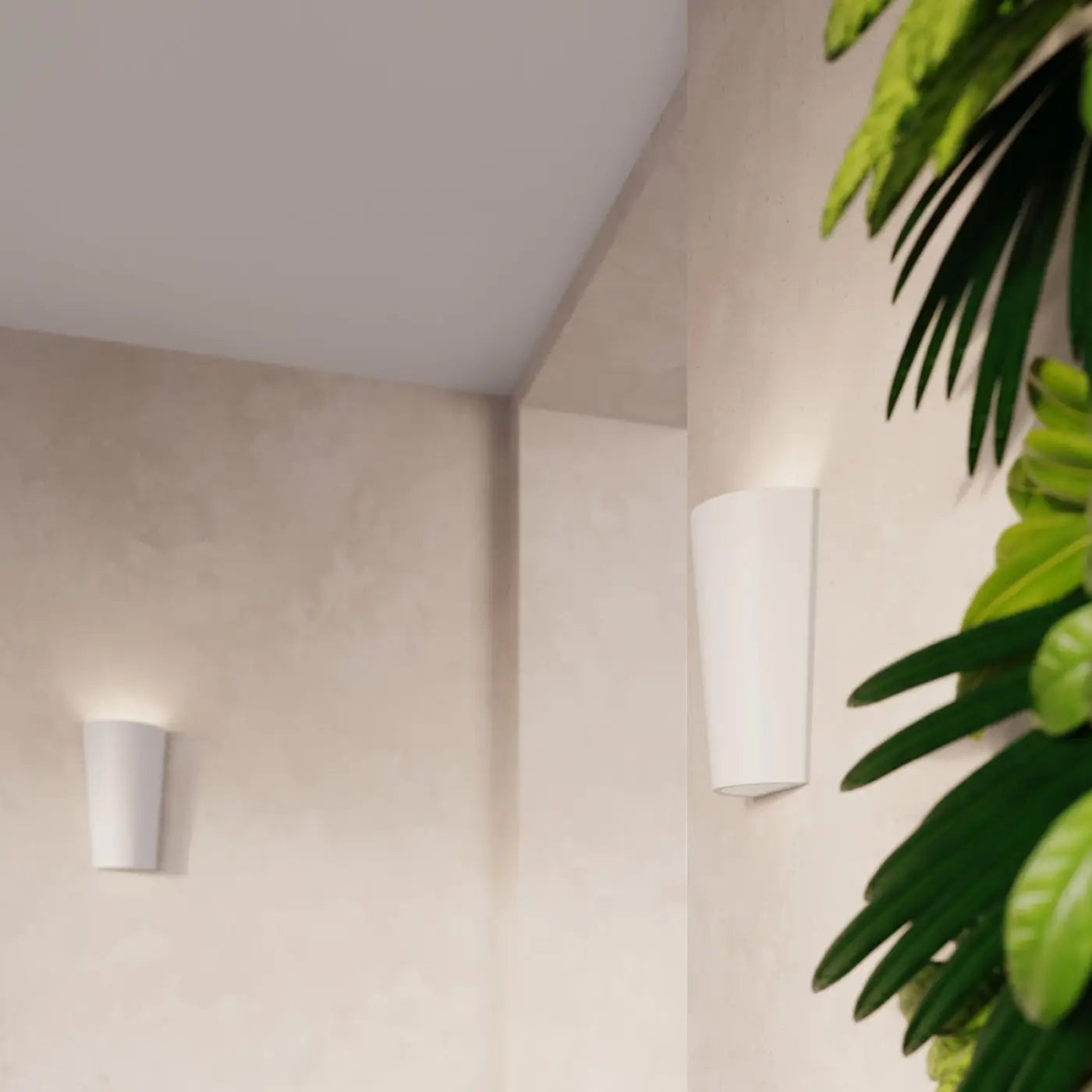 Applique murale LED conique en céramique et verre blanche — vue 6