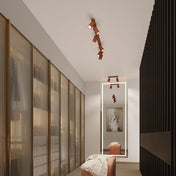 Applique murale LED cylindrique aluminium rouge ocre — vue 9