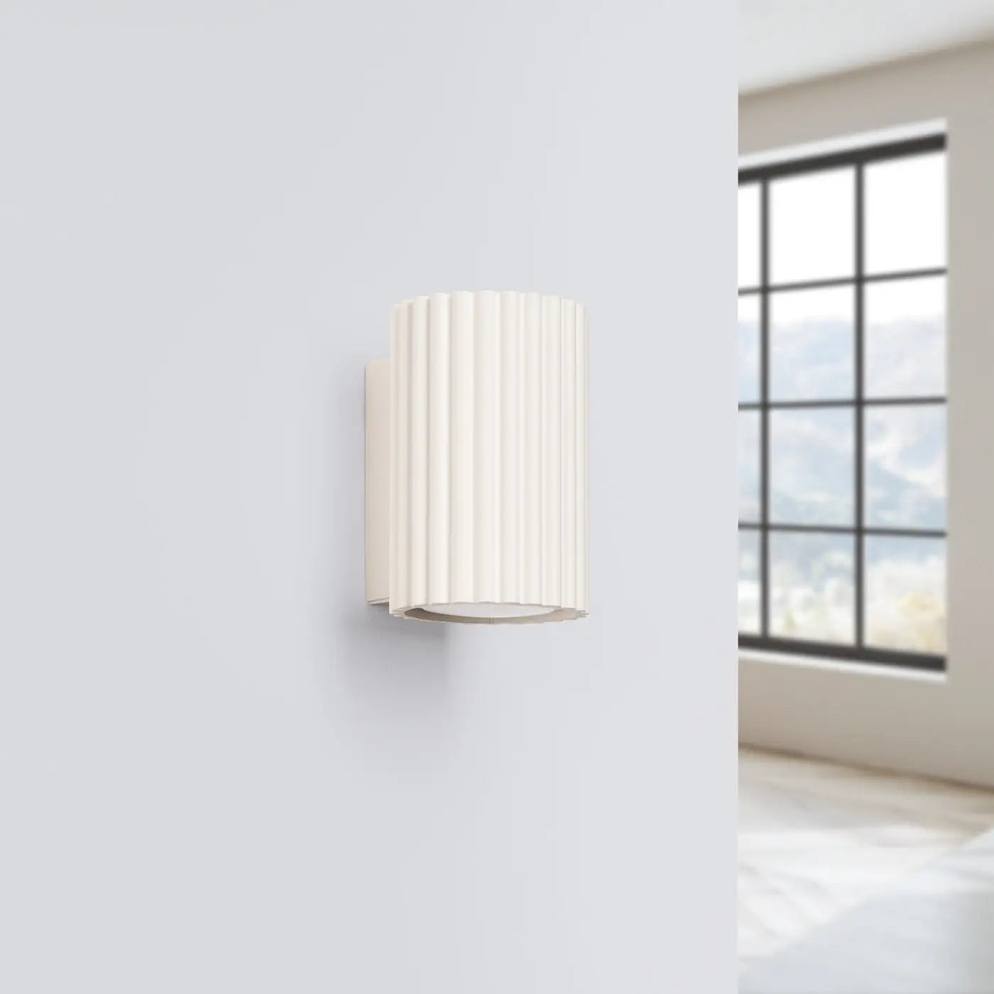 Applique murale LED cylindrique beige acrylique minimaliste — vue 2