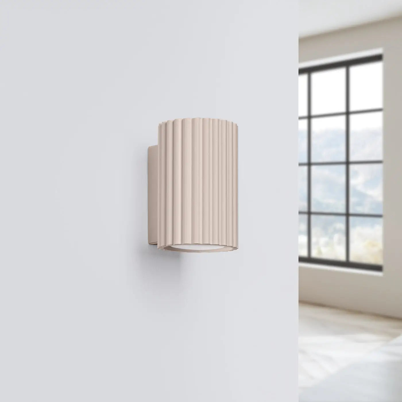 Applique murale LED cylindrique taupe blanc chaud 3000K — vue 2
