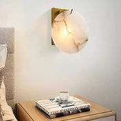 Applique murale LED design ronde en marbre et doré — vue 8