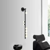 Applique murale LED dorée 3 globes en verre et métal noir — vue 13