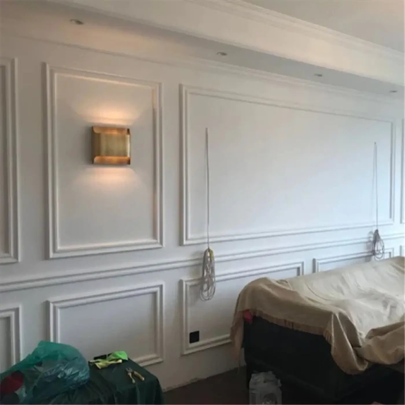 Applique murale LED dorée carrée en métal 3 tailles — vue 1